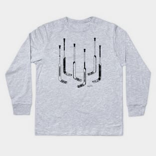 Hockey Goalie Sticks Kids Long Sleeve T-Shirt